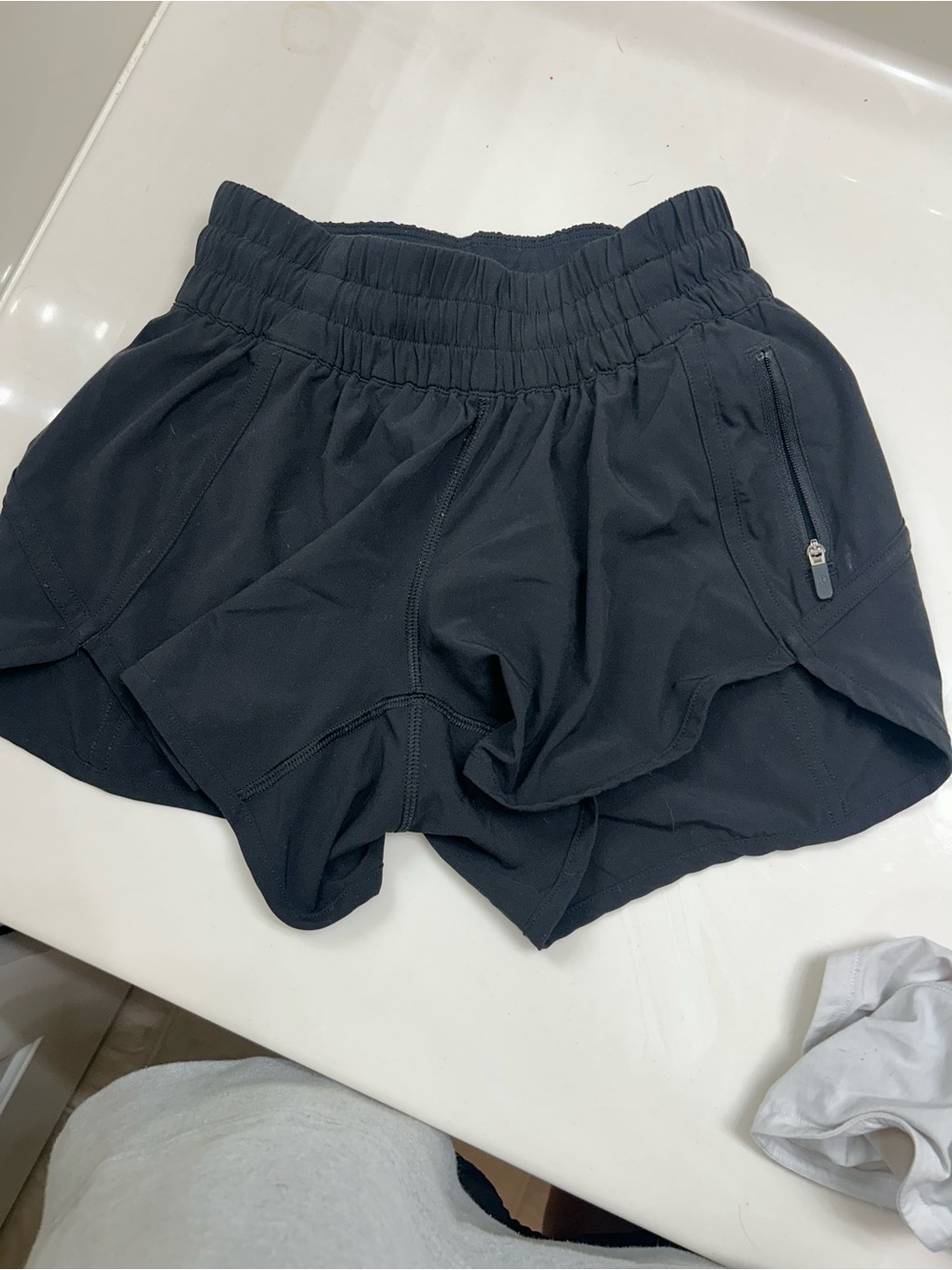 Black Women’s Athletic Shorts with Zip Pocket Lululemon